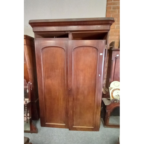 1147 - Antique Mahogany Compactum Wardrobe W133cm x H211cm