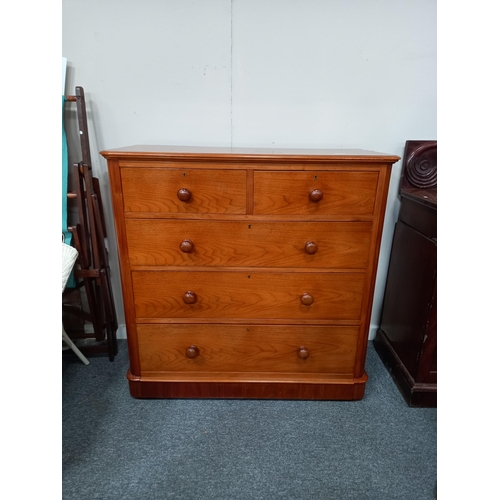 1155 - Victorian Mahogany 4ht chest of drawers W112cm X H112cm