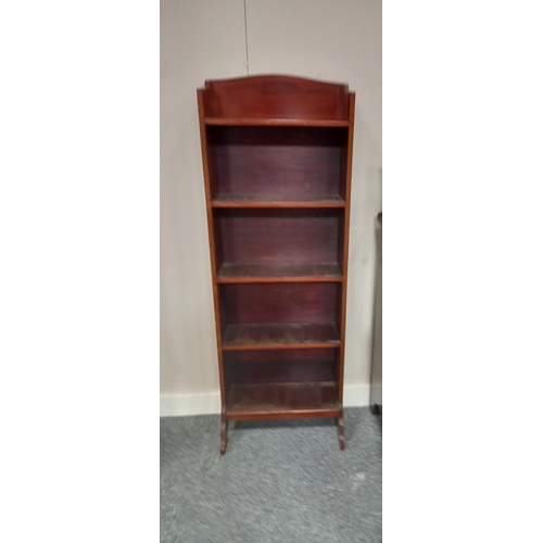 1157 - Inlaid floor standing book case H120cm x W41cm