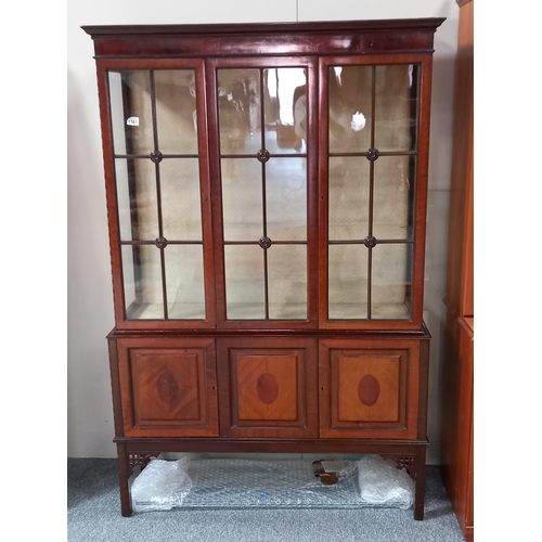 1161 - Mid Century Mahogany Display cabinet with glass shelves W110cmx H175cm