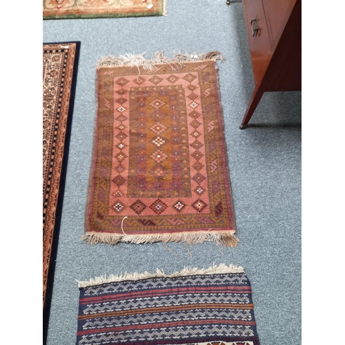 1169 - 100% pure new wool Navy, Pink and cream rug 170cm x 240cm