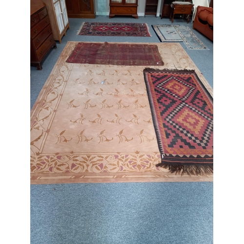 1173 - Large Beige Rug W274cm x L374cm has some fading