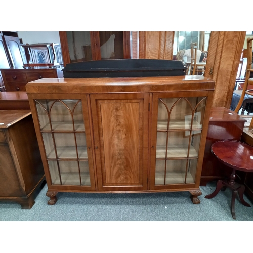 1203 - Art Deco drinks cabinet with keys W140cm x D30cm x Ht 115cm