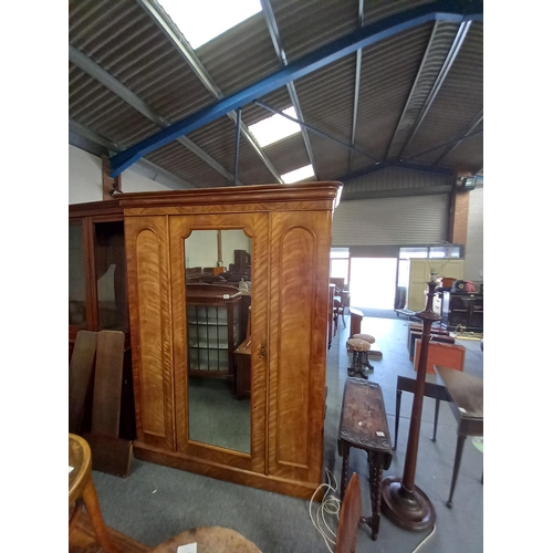 1210 - Antique Mahogany Compactum Wardrobe W153cm x D55cm x Ht 211cm