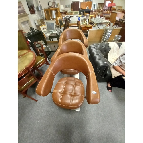 1224 - 3 x Lotus Corby styling chairs in brown with square base