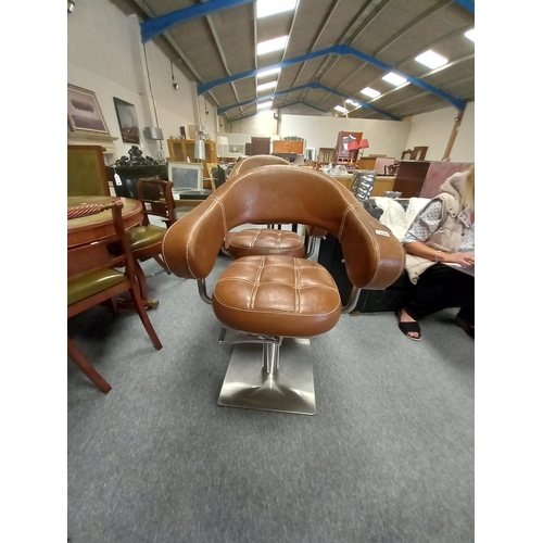 1224 - 3 x Lotus Corby styling chairs in brown with square base