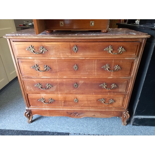 1232 - Antique French empire commode chest of drawers W115cm x D54cm x Ht 100cm