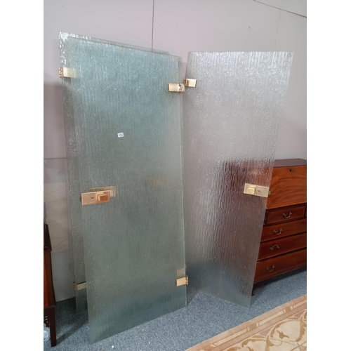 1254 - 4 x 1970s frosted glass doors