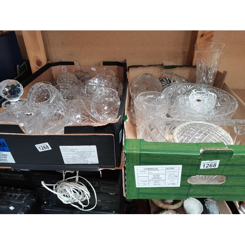 1268 - 2 Boxes of Crystal Glassware