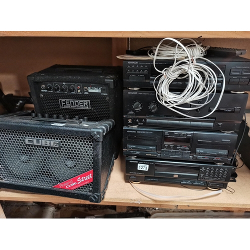 1273 - A Kenwood HiFi System plus 3 Amps (Fender, Cube and Ion Tailgater)