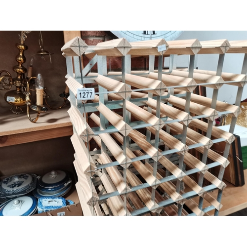 1277 - 8 wooden/Metal Wine Racks