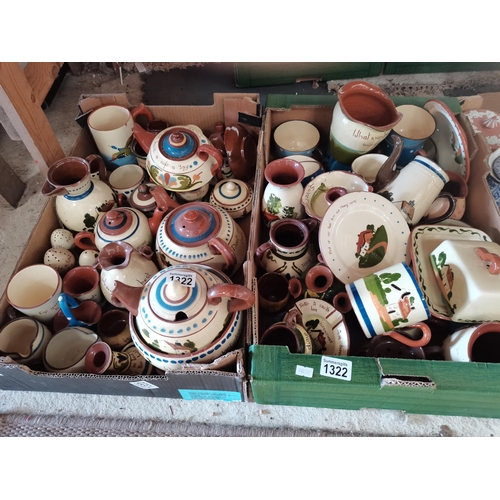 1322 - 2 Boxes of Motto ware and Devon ware