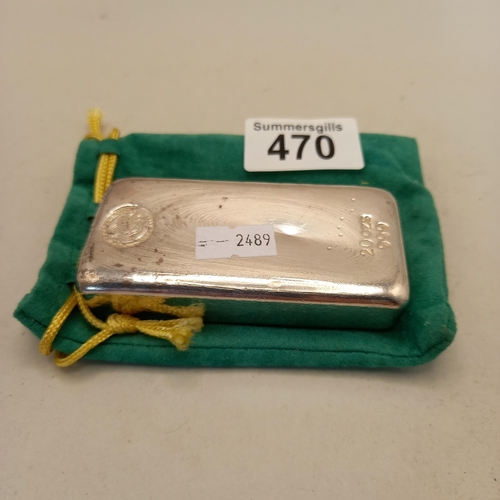 470 - Solid Silver bar 20 oz / 625g Perth mint