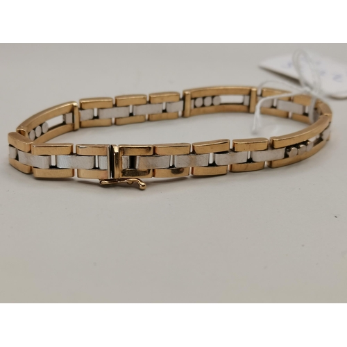 473 - 9k two tone gold bracelet weight 29g