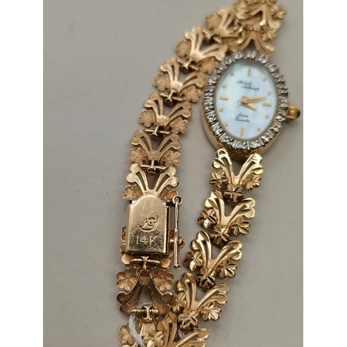 491 - A Michael Anthony 14k gold ladies wrist watch 15g