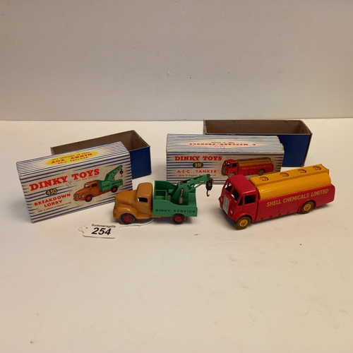 254 - Dinky 991 A.E.C Tanker and 430 Breakdown lorry both in original boxes