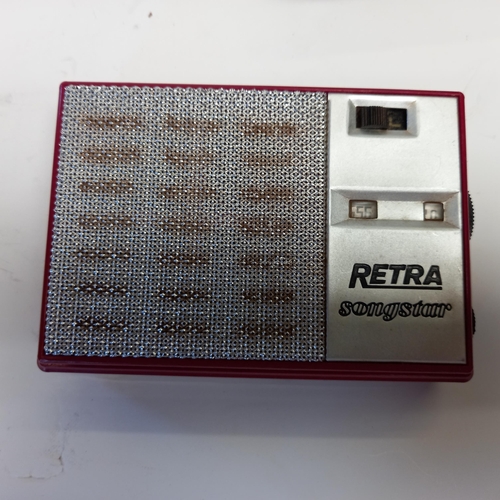 287 - Retra songstar radio in original case plus mini copper chest including Vertex gold gents watch plus ... 