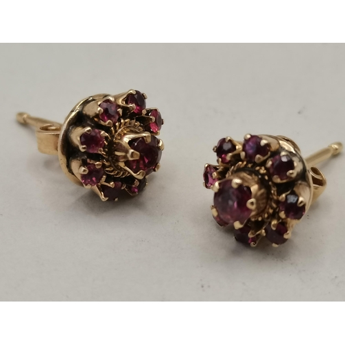 396 - A Pair of Ruby and Diamond earrings