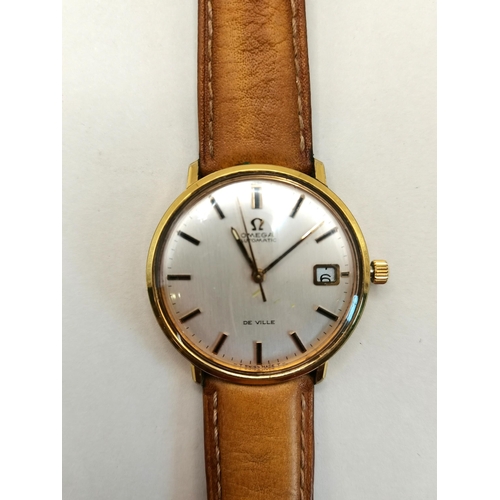 406 - Vintage Omega De Ville Seamaster Automatic Gents wrist watch with original leather strap