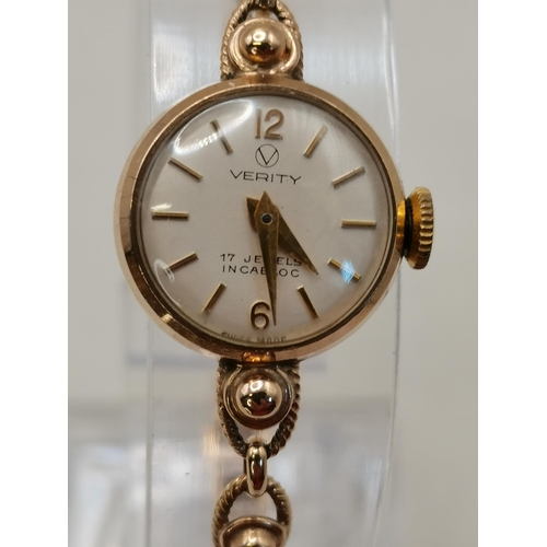 428 - 9ct Gold Verity Ladies Watch - 11grams