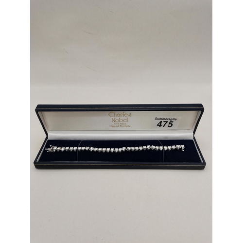 475 - 18k White Gold Tennis Bracelet with 10ct of Diamonds. Average colour I/J, clarity SI2 size 4.35mm. 1... 