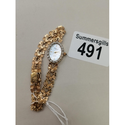 491 - A Michael Anthony 14k gold ladies wrist watch 15g