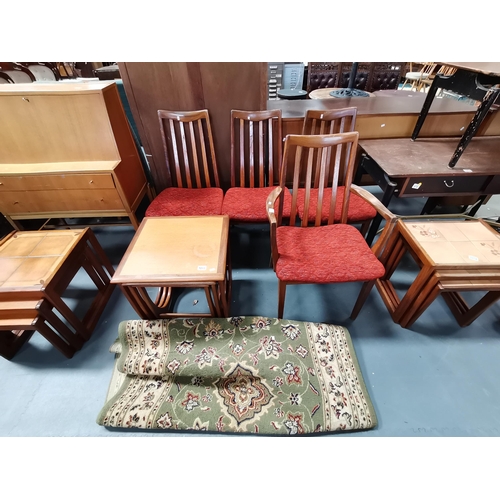 1013 - Vintage Teak nest of tables G-plan 1960s plus x4 vintage teak dining chairs G-plan 1960s