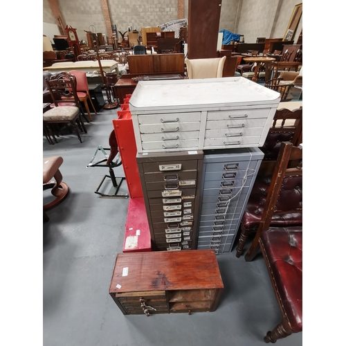 1021 - A collection of metal filing cabinets