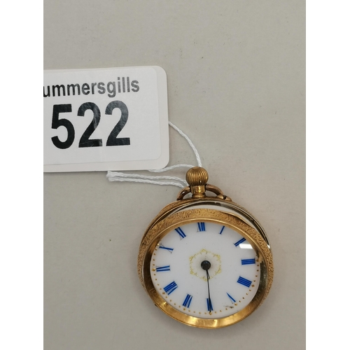 522 - 18k gold ladies pocket watch ( working )