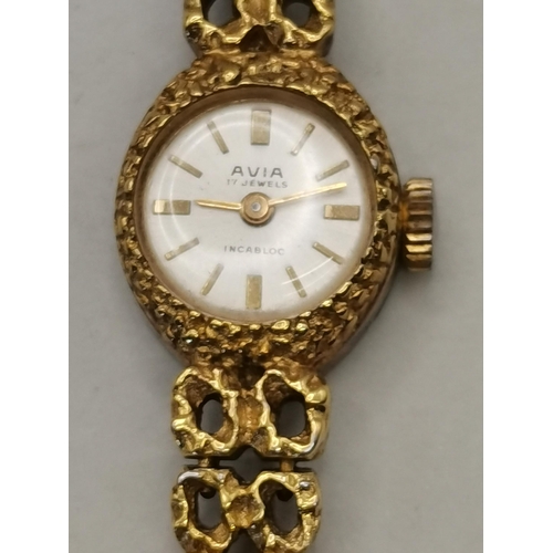 532 - 2 x gold plated ladies wrist watches (1 rotary in box)