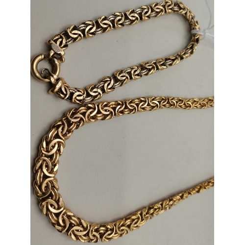 533 - 14k gold necklace and bracelet 27g