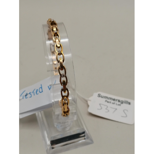 537s - 14k gold and diamond bracelet 15g