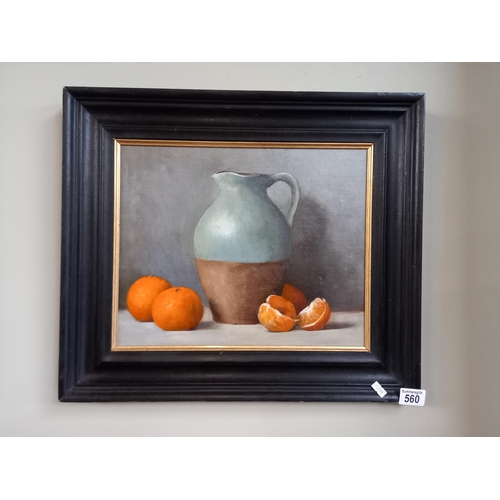 560 - Oil by Garcia - Green Jug with Oranges