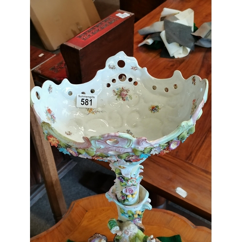 581 - German Centre Piece (possibly Dresden no markings) H57cm