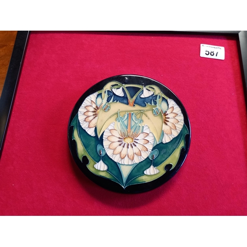 587 - Framed Moorcroft Disc D16cm