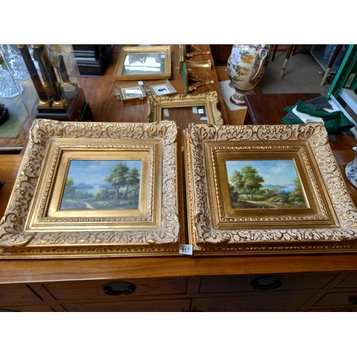 617 - A Pair of signed Original Oil on Canvas by John Carracci. 25.5cm x 20cm exceptional quality depictin... 