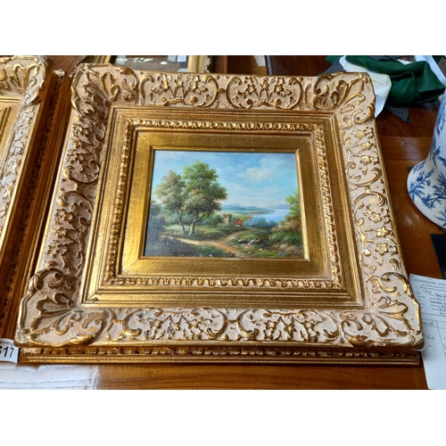 617 - A Pair of signed Original Oil on Canvas by John Carracci. 25.5cm x 20cm exceptional quality depictin... 