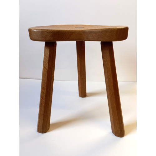 636 - Mouseman 3 legged Stool