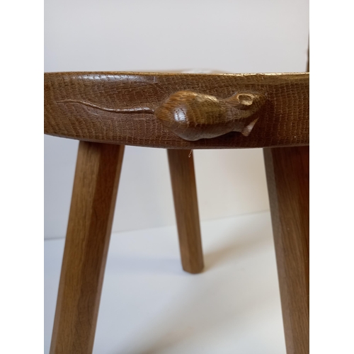 636 - Mouseman 3 legged Stool