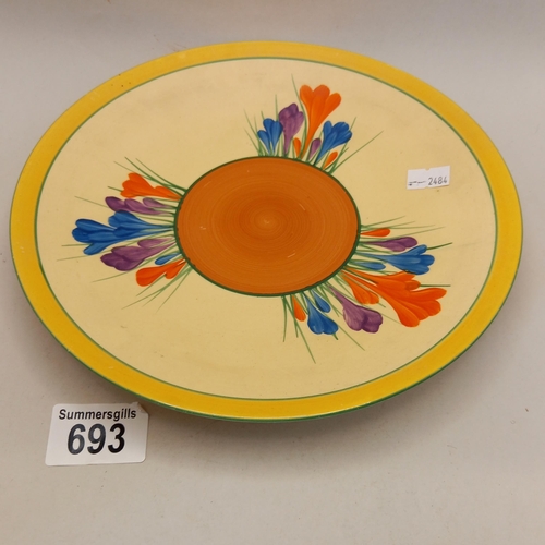 693 - Clarice Cliff Sandwich plate D23cm slight chip on rim