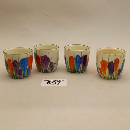 697 - Clarice Cliff egg cups x4