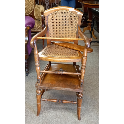 703 - Early 19thC Child Metamorphic Bergere high chair