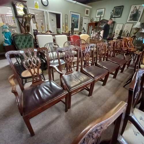 714 - Chippendale Style dining chairs 4 plus 2 carver