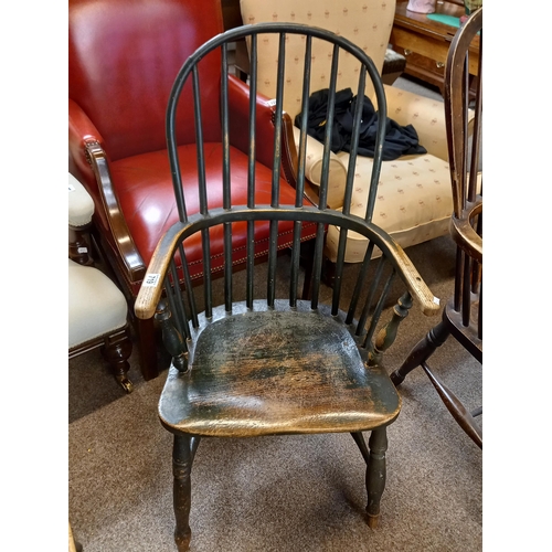 719 - Antique Wheel back Windsor armchair