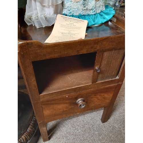 729 - Antique mahogany night cupboard W48cm x D43cm x H72cm