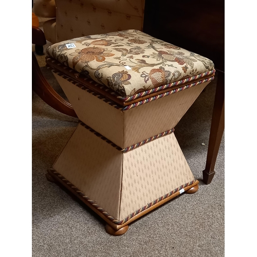 742 - Victorian Commode with fabric covering