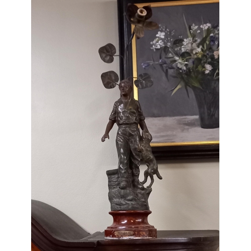 749 - X2 Spelter lamps H62cm