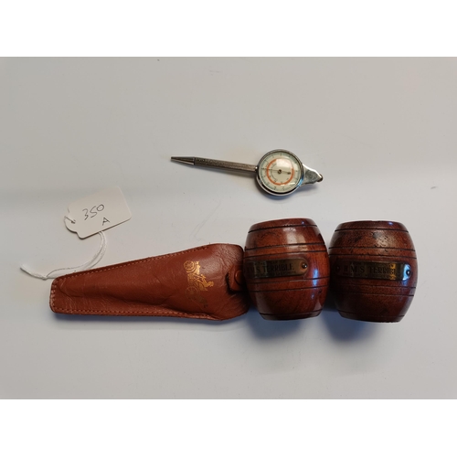 350a - Vintage opsimeter and pair of oak barrels from the ship HMS TERRIBLE. HMS Terrible was the second an... 