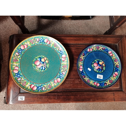 384 - 2 x Minton Rotique Wall plaques 30cm and 38 diameter