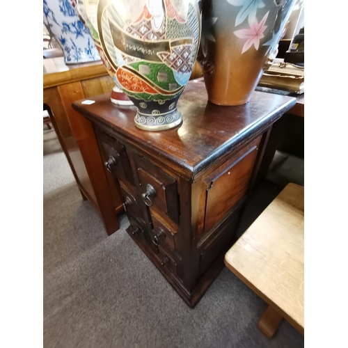 621 - A cabinet with 6 drawers on each in mahogany style - H83cm x W56cm x D45cm